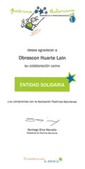 Imagen que muestra el diploma que Padrinos Asturianos ha entregado a OHL como entidad solidaria