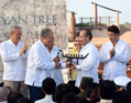 Imagen que muestra la visita del Presidente de México, Felipe Calderón y Juan-Miguel Villar Mir al complejo Mayakoba 
