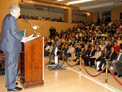 Imagen que muestra a Juán-Miguel Villar Mir durante su intervención en el CLub de Emprendedores de la UPM