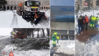 Los equipos de OHL Servicios y ELSAN continúan trabajando en la limpieza de vías tras el temporal.